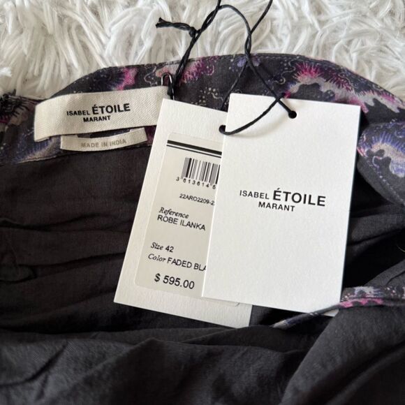 NWT Isabel Marant Étoile Ilanka Ruched Halter Ruffle Hem Dress Size 42 US 10 - Picture 8 of 9